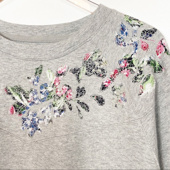 Lucky Brand Crew Sweatshirt Floral Embroidered - Picture 5 of 5